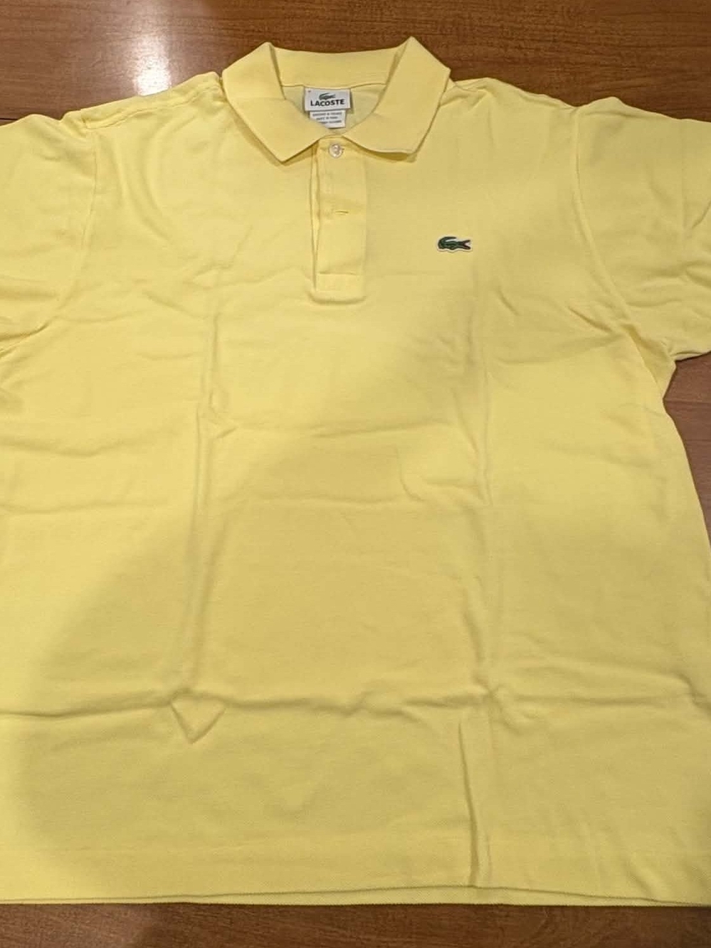 Lacoste Men’s Yellow Polo with Green Crocodile Logo